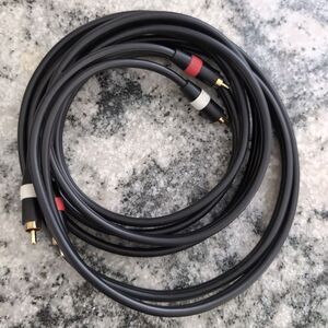 Monoprice 12ft Premium 2 RCA Plug/2 RCA Plug M/M‎ 22AWG Cable - Black